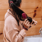 Teleties Mini Boar Bristle Hair Brush - Mulberry