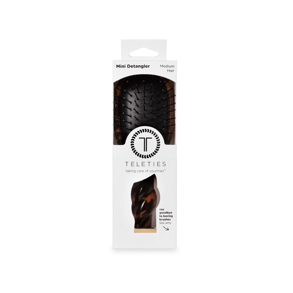 Teleties Mini Sized Detangler Hair Brush for Medium Hair – Tortoise