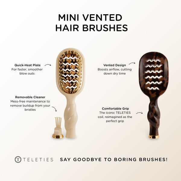 Teleties Mini Vented Hair Brush - Tortoise