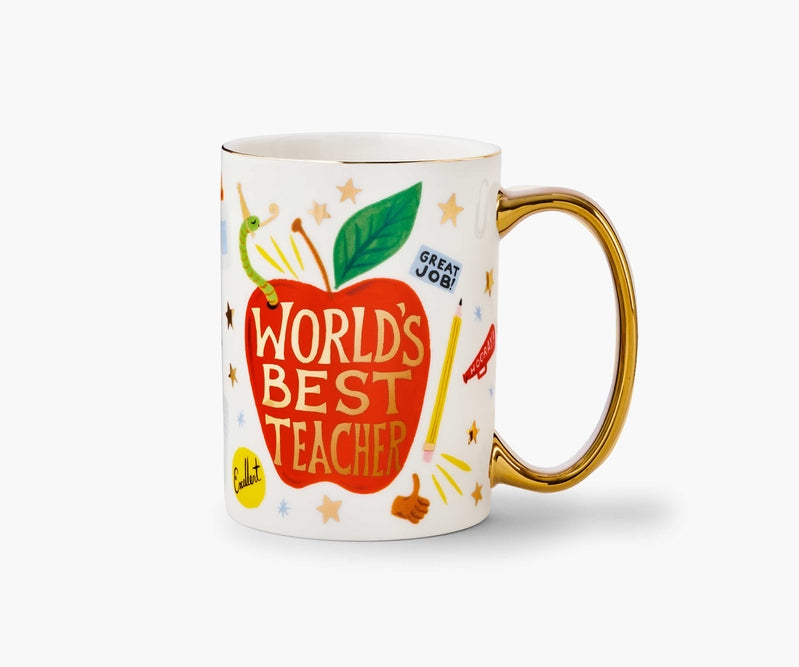 Rifle Paper Co. "World's Best Teacher" Porcelain Mug