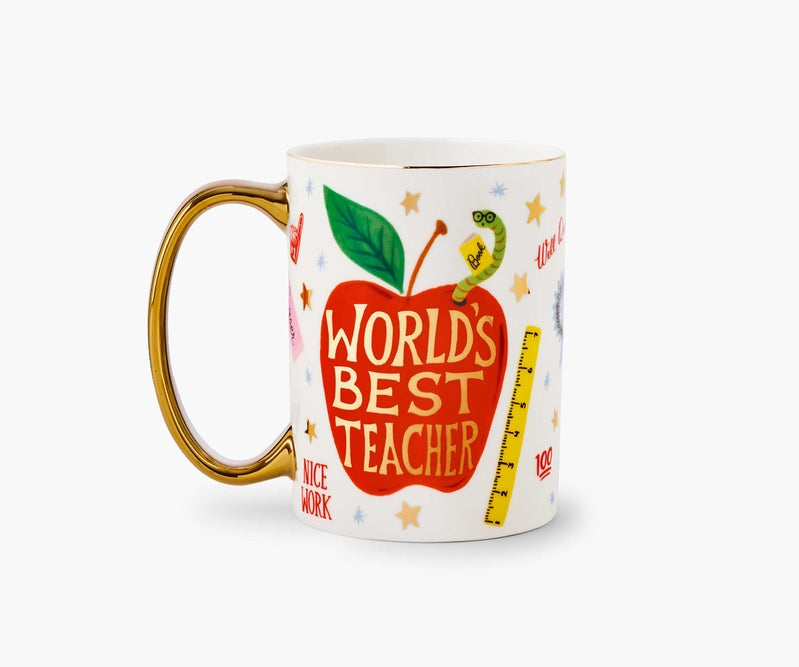 Rifle Paper Co. "World's Best Teacher" Porcelain Mug