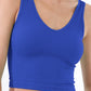 Niki Biki V-Neck Ribbed Crop Top-17 Colors