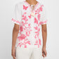 Johnny Was V-Neck Tie Back Blouse-Alycia (Ecru)
