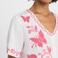 Johnny Was V-Neck Tie Back Blouse-Alycia (Ecru)