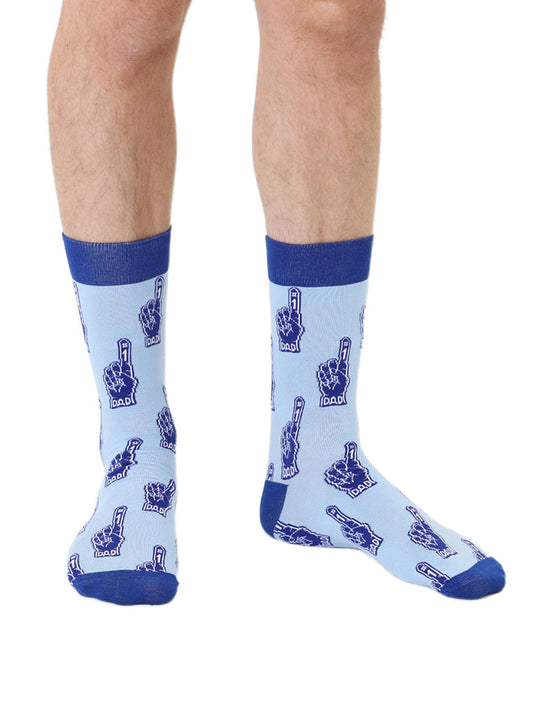 Living Royal Men's Bamboo Crew Socks-Number One Dad