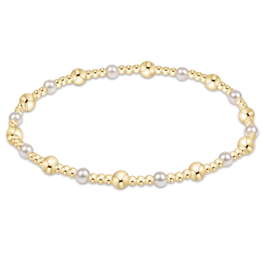 Enewton Classic Gold Sincerity Pattern 4mm Bead Bracelet-Pearl