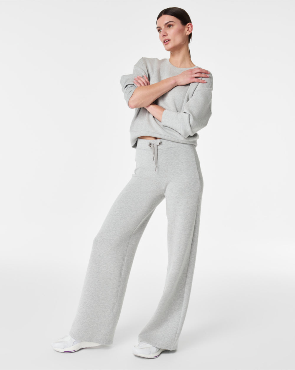 Spanx Air Essentials Wide Leg Pant-Light Heather Grey