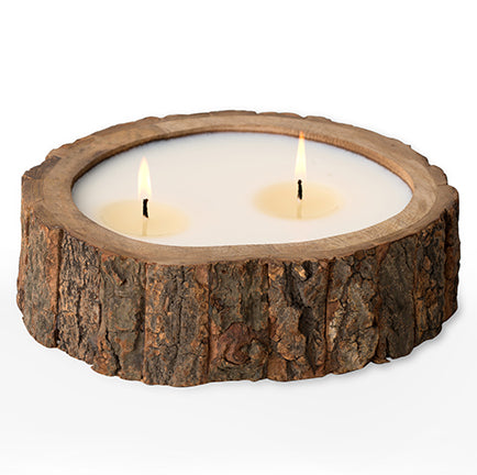 Himalayan Trading Medium Irregular Tree Bark Pot Candle-Bourbon Vanilla