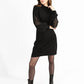 Molly Bracken Pullover Dress with Lace Band Sleeves-Black