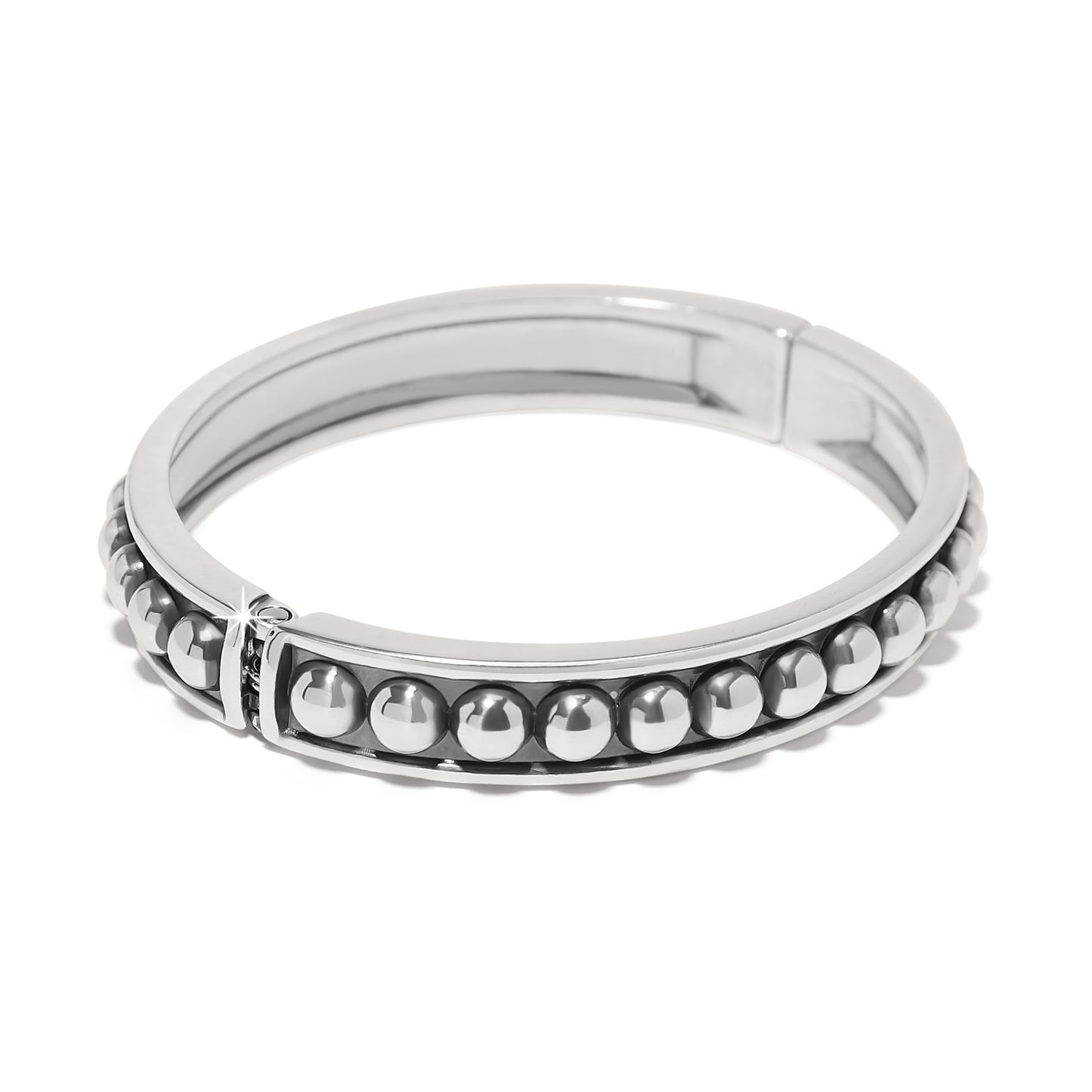 Brighton Pretty Tough Stud HInged Bangle-Silver