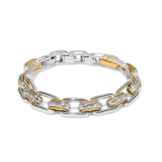 Brighton Mosaic Two-Tone Links Bracelet-Silver/Gold