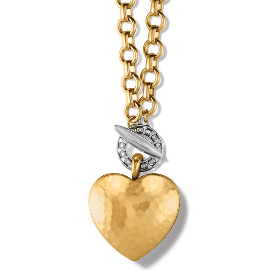 Brighton Inner Circle Heart 2-Tone Toggle Necklace-Gold