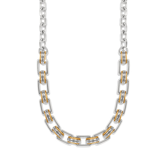Brighton Mosaic Two-Tone Links Necklace-Silver/Gold