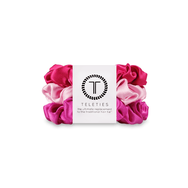 Teleties Small Silk Scrunchies-Rose All Day