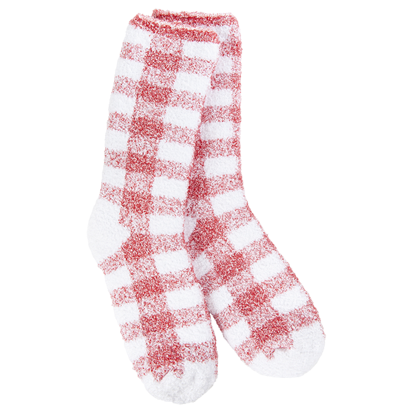 Crescent Sock Co. "Crimson Check" -Red/White