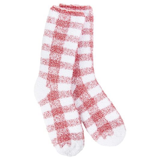 Crescent Sock Co. "Crimson Check" -Red/White