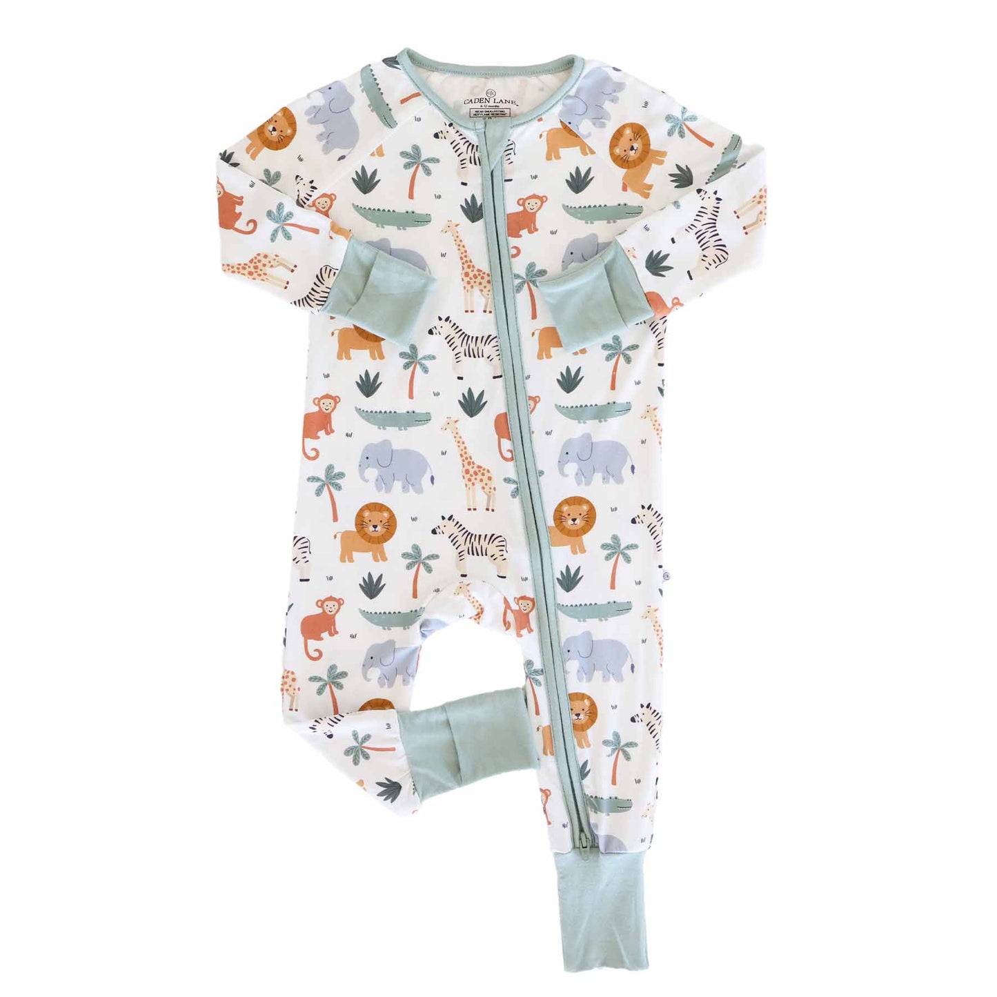 Caden Lane “Safari Snuggles” Convertible Zip Romper