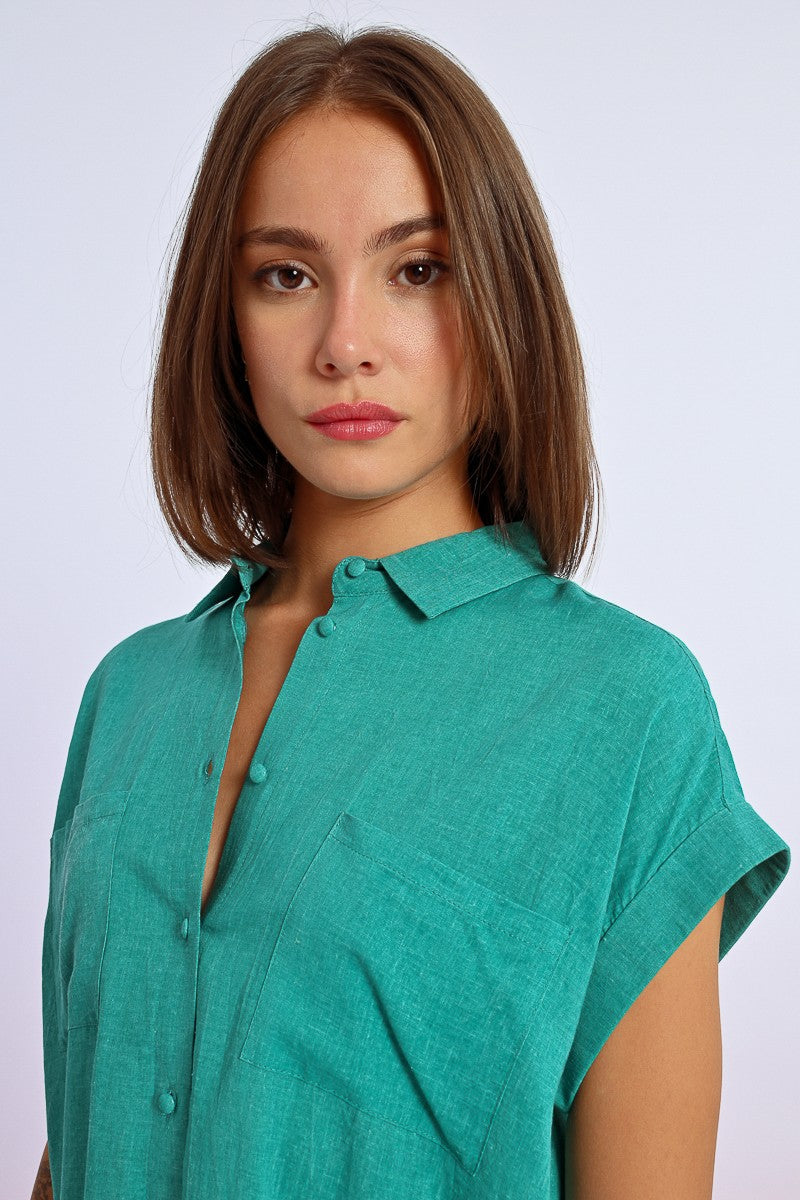 Molly Bracken “Chantel” Short Sleeve Shirt - Emerald