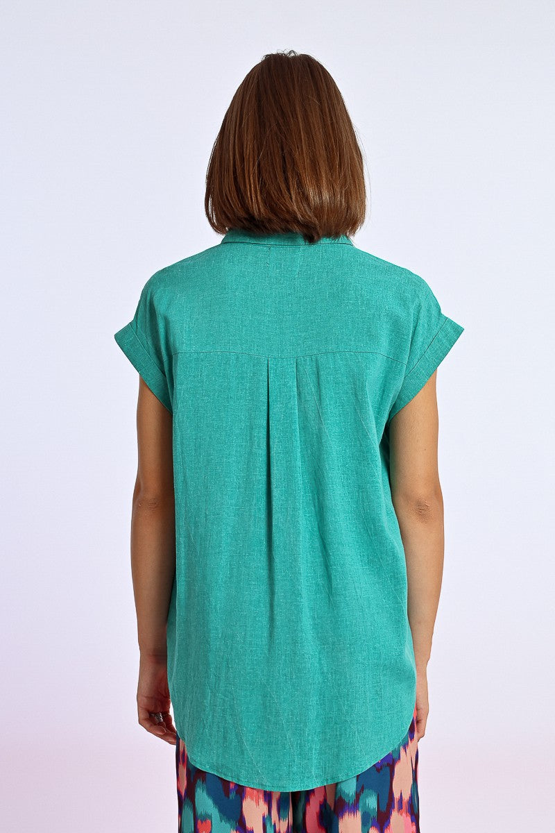 Molly Bracken “Chantel” Short Sleeve Shirt - Emerald