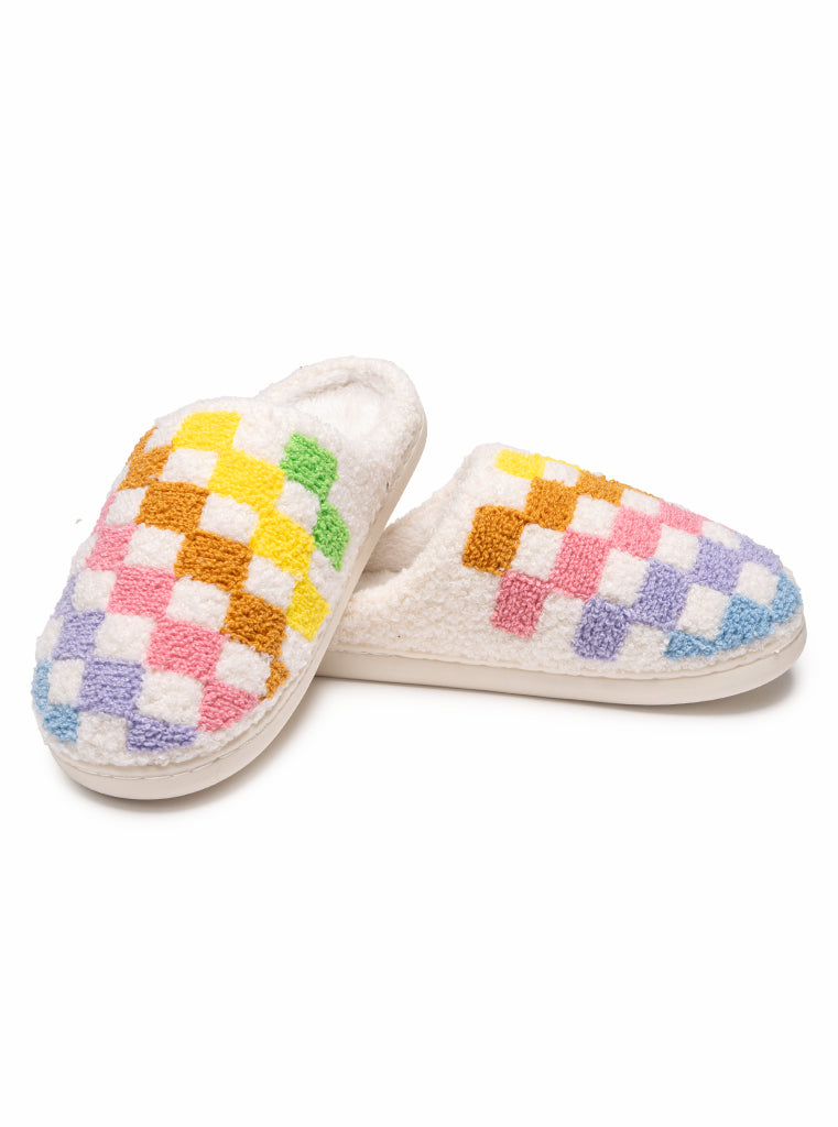 Living Royal "Rainbow Checker" Slippers