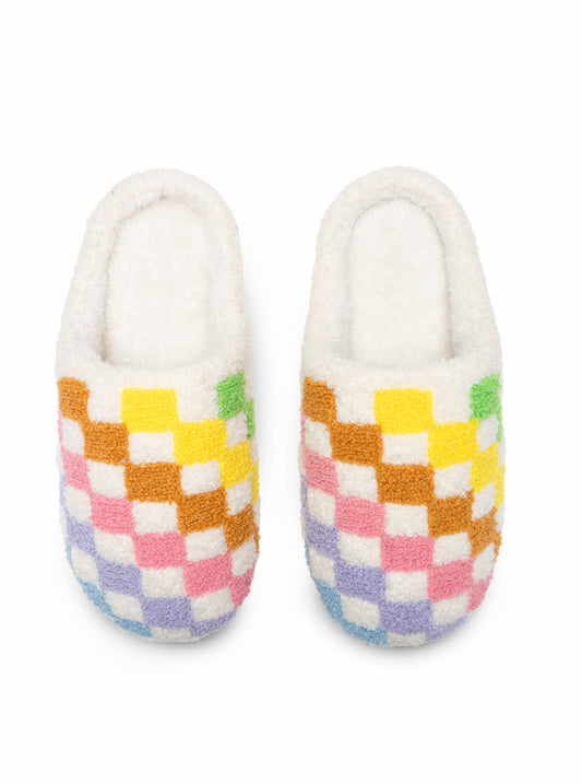 Living Royal "Rainbow Checker" Slippers