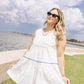 Queen of Sparkles Flag Back Dress-White
