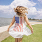 Queen of Sparkles Flag Back Dress-White
