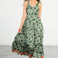 THML "Mia" Tie Straps Maxi  Dress-Green