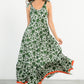 THML "Mia" Tie Straps Maxi  Dress-Green