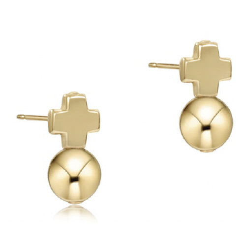 Enewton Signature Cross Gold Stud-Gold