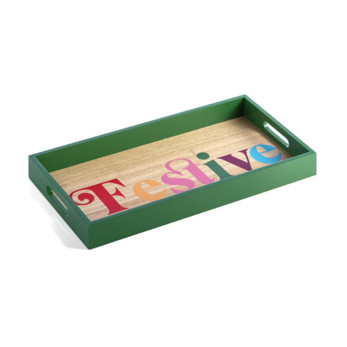 Shiraleah "Festive" Tray-Green