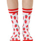 Living Royal Women's Bamboo Crew Socks - Strawberry