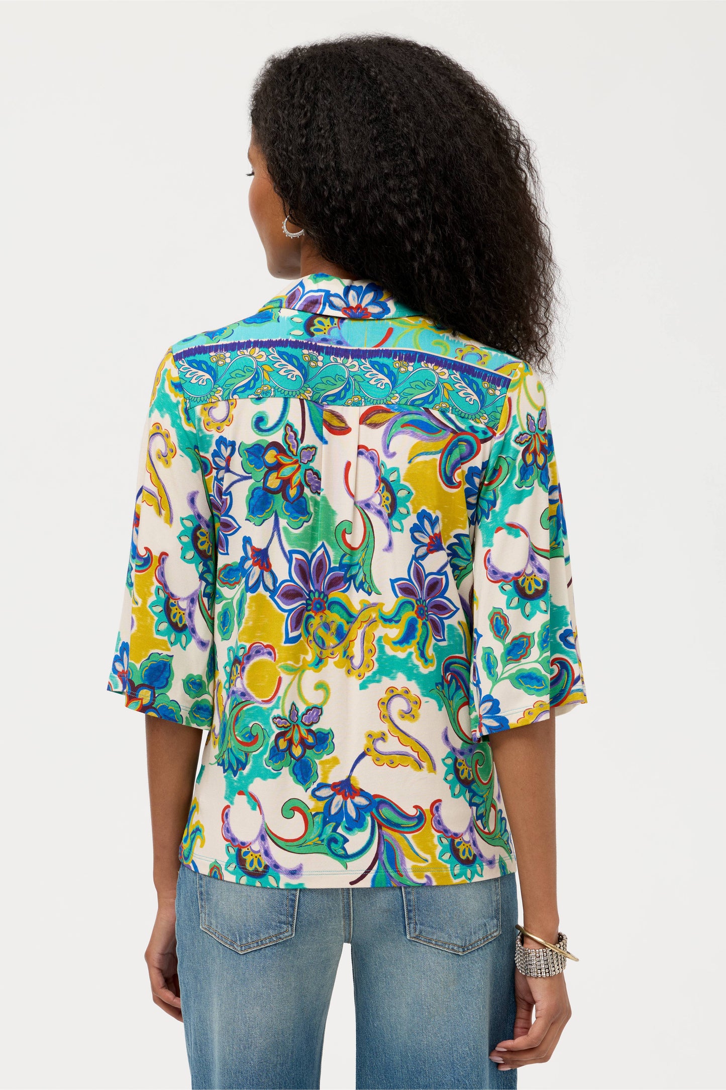 Johnny Was Janie Favorite Kimono Sleeve Button Down Blouse - Rae Rosea