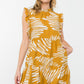 THML "Allie" Flutter Sleeve Tiered Dress-Mustard