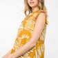 THML "Allie" Flutter Sleeve Tiered Dress-Mustard