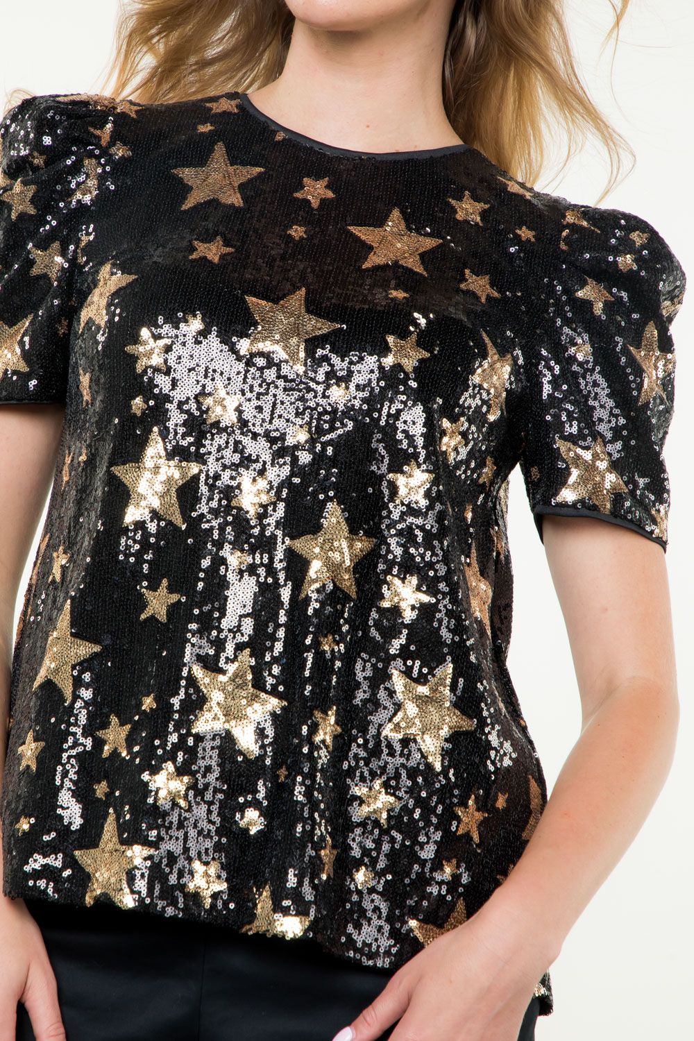 THML “Betsy” Star Sequin Top - Black