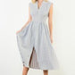 THML "Jesse" Sleeveless Striped V-Neck Dress-Blue