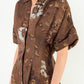 THML "Grace" Button Up Long Floral Dress-Brown