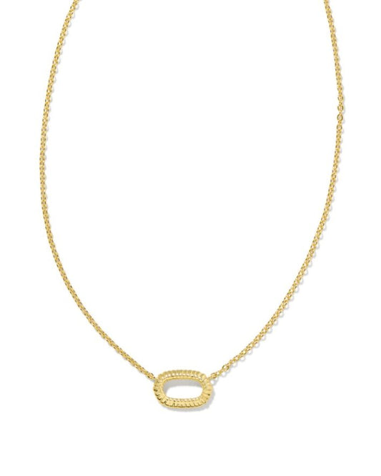 Kendra Scott Elisa Ridge Open Frame Pendant Necklace-Gold
