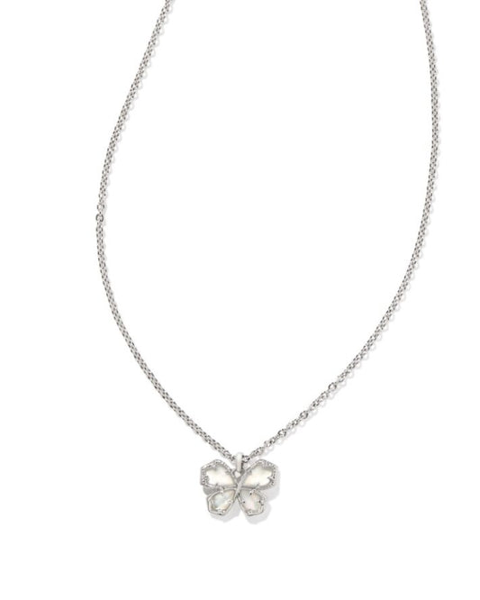 Kendra Scott Mae Butterfly Pendant Necklace-Silver Ivory Mother of Pearl