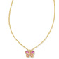 Kendra Scott Mae Butterfly Pendant Necklace-Gold Azalea Pink Mix