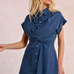 Molly Bracken Tie-Back Shirt Dress - Navy