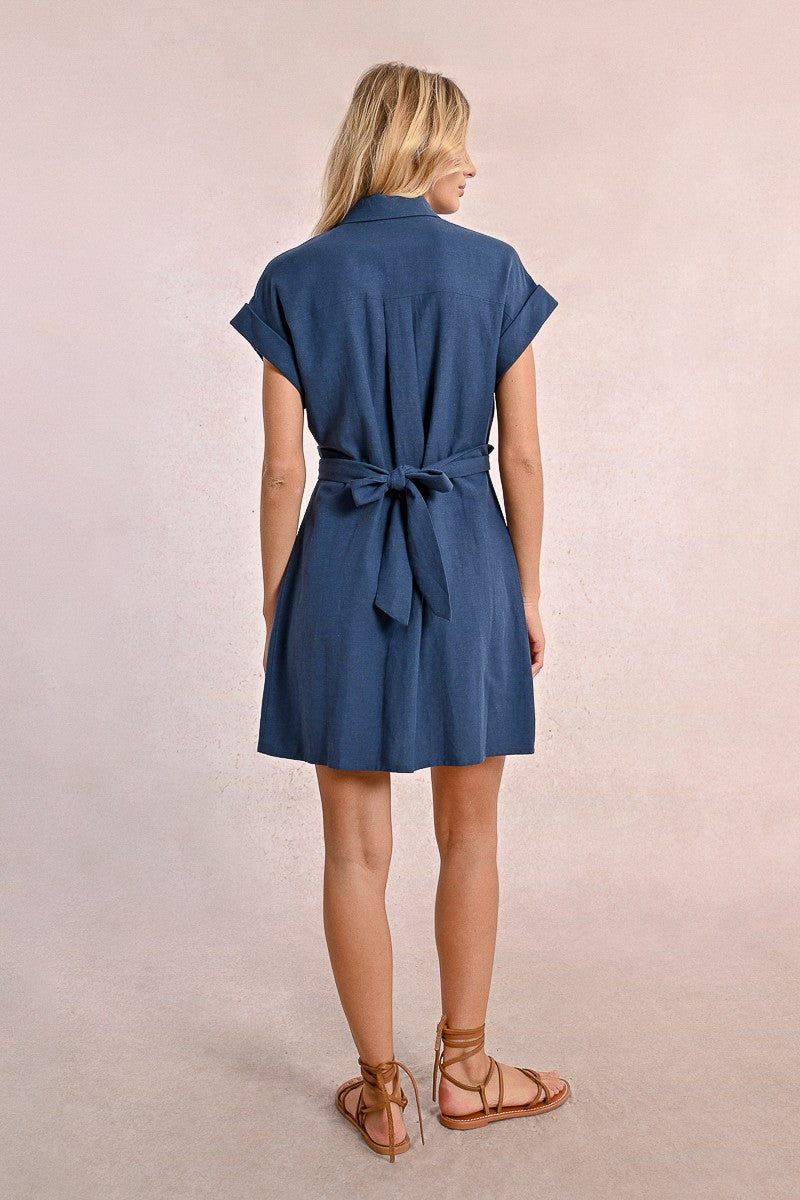 Molly Bracken Tie-Back Shirt Dress - Navy