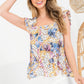 THML "Bree" Mixed Print Tiered Top-Blue/Lilac