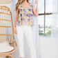 THML "Bree" Mixed Print Tiered Top-Blue/Lilac