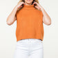 THML “Blair” Turtleneck Cableknit Sweater Vest - Rust