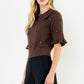 THML “Harrison” Floral Embroidered Top-Brown