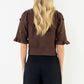THML “Harrison” Floral Embroidered Top-Brown