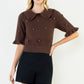 THML “Harrison” Floral Embroidered Top-Brown
