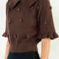 THML “Harrison” Floral Embroidered Top-Brown